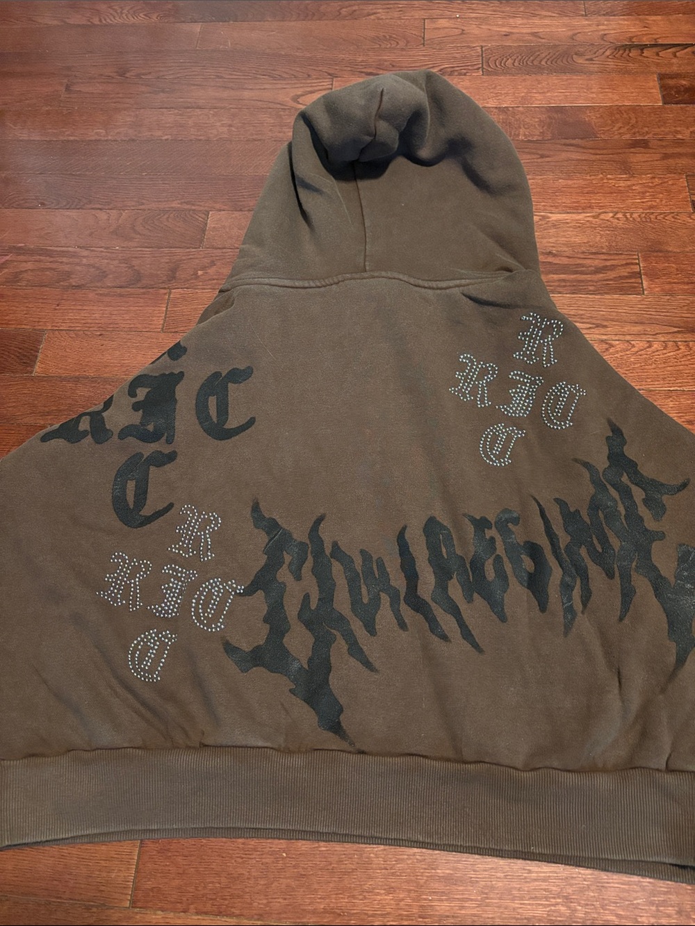 Civil Regime Brown Hoodie with studs Women’s Size: Small oversized NWT - Picture 3 of 8
